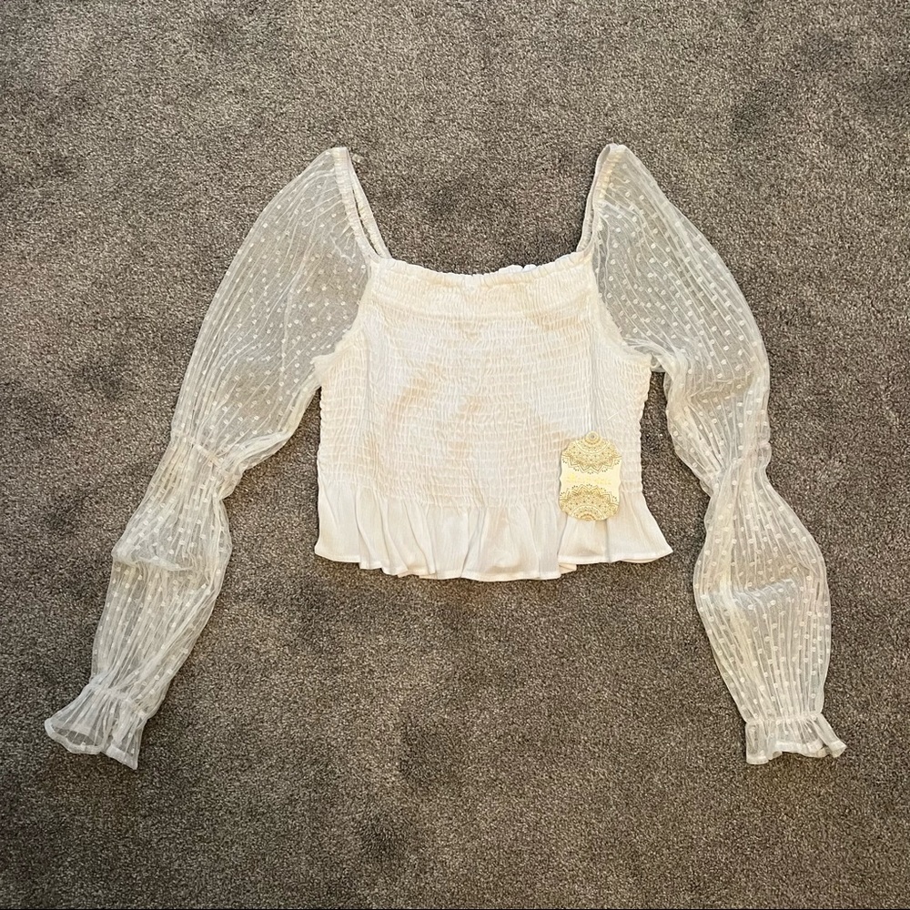 NWT Altar’d State Sheer Long Sleeve Top